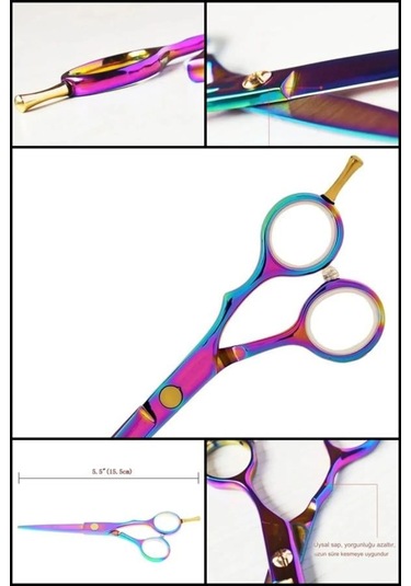 Rainbow Düz Uçlu Tek Vidalı Saç Kesim Makası 5.5 İnç Xlq576