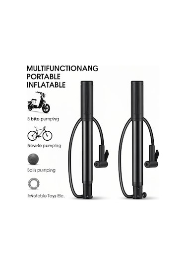 Ranyeek West Bıkıng Taşınabilir Bisiklet Pompası, 90psı Yüksek Basınç, Alüminyum Gövde, Bisiklet Ve Toplar İçin Siyah
