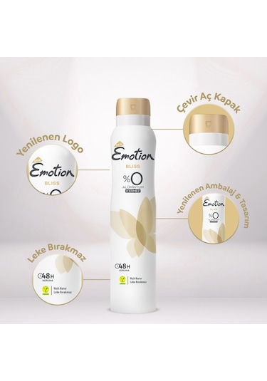 Emotion Bliss Kadın Sprey Deodorant 6 x 200 ML