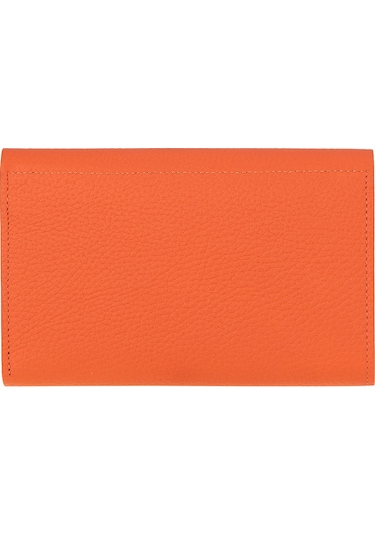 Bloominbag Arc Wallet Terracotta Pebble Hakiki Deri Kartlıklı Manyetik Cüzdan Turuncu