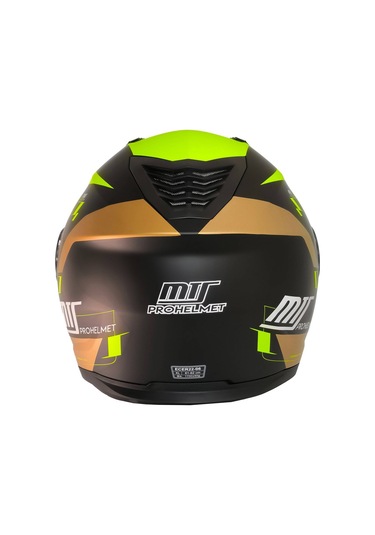 Motoanl Güneş Vizörlü Ece 22.06 Sertifikalı New Motor Kaskı V2 Wx9 Siyah Sarı