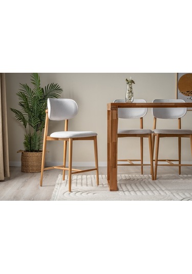 Polo Bohem Ahşap Bar Sandalyesi Natural