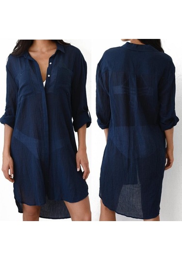 Cbtx Plaj Cover Up Robe Cep Mayo Cover Up Sarong Plaj Gömlek Üstleri Mayo Kadın Beachwear Pareo Tunik Siyah