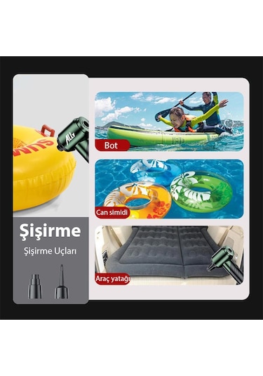 ALLY ST-6670PLUS 18000pa Güçlü Portatif 3 Kademeli Tasinabilir Vakumlu Kablosuz Üflemeli Mini Araç Süpürgesi