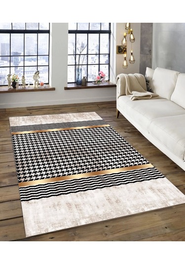 Dijidekor Işıltı Koleksiyonu Model157 Süngerli Dijital Baskılı Saçaksız Mutfak Halısı Yolluk