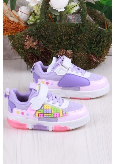 Fort Cool Legos Rahat Hafif Sneaker Işıklı Kız Çocuk Ayakkabı Mor