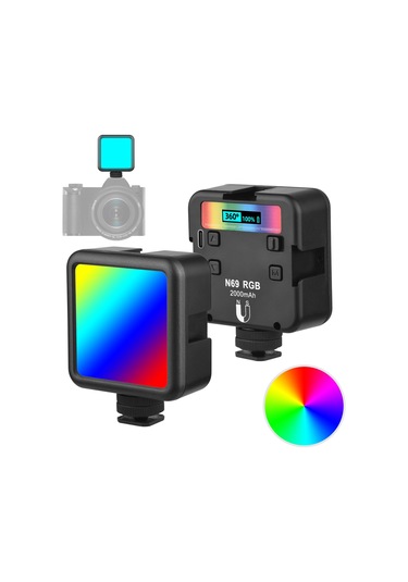 Andoer N69 Rgb Taşınabilir Fotoğrafçılık Led Video Işığı Siyah Siyah