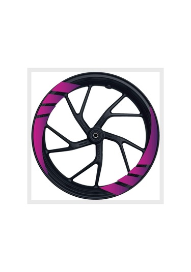 Motorsiklet Mt 07 Mor-pembe Uyumlu Geçişli Reflektörlü Jant Şeridi Çok Renkli