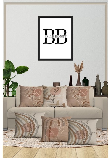 Belle Benoit Baskılı Dekoratif 6'lı Koltuk Kırlent Kılıfı Desen35