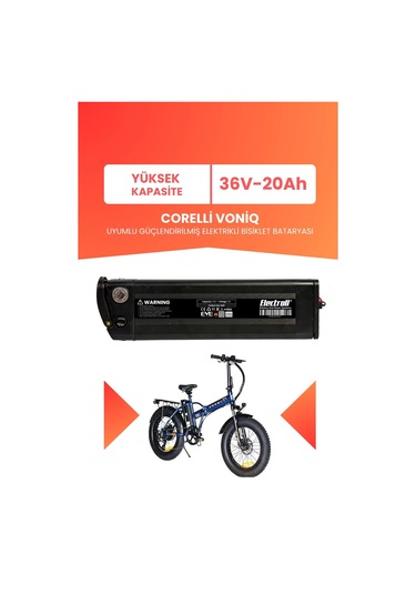 Corelli Voniq Uyumlu 36v 20ah Elektrikli Bisiklet Bataryası Siyah
