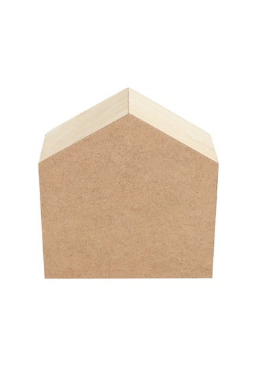 Retro Tasarım Ev Şekli Sürekli Takvim Ahşap Blok - Orijinal Ahşap Rengi