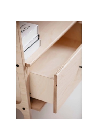 Woodesk Boulder, Ahşap Çekmeceli Kitaplık, 90x75 Natural Renk