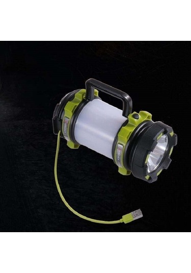 Wondernest Kınsach Led Projektör Dış Mekan Şarjlı El Feneri Kamp Işığı Fonksiyonel El Feneri Siyah Siyah