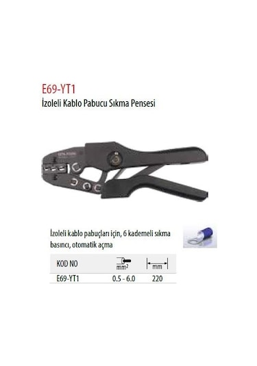 Ceta Form E69-Yt1 Izoleli Kablo Pabucu Sıkma Pensesi