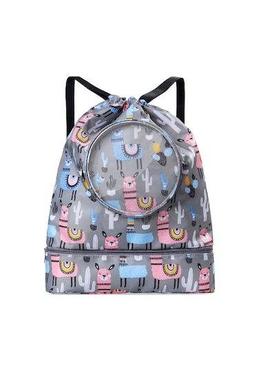 Islak Ve Kuru Ayırma Su Geçirmez Bağcıklı Omuz Plaj Yüzme Çantası Çocuklar İçin Gri L Çok Renkli