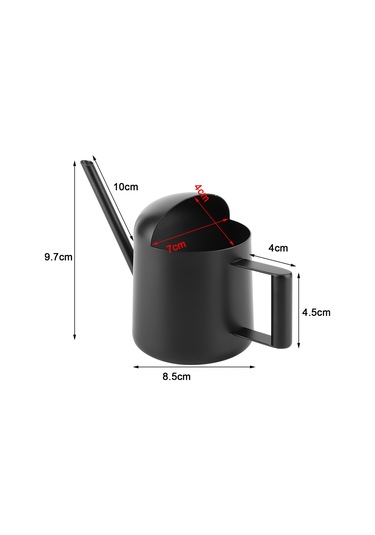 Tenfowee 300ml Siyah Paslanmaz Çelik Sulama Kavanozu - Uzun Çıkan Ağızlı, Ergonomik Kollü, Ev Ve Bahçe Bitkileri İçin Dayanıklı Sulama Aleti