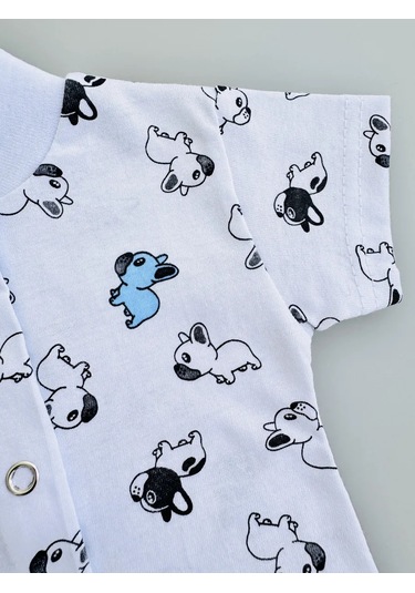 Mukosa Düğmeli Kısa Kollu Üst, 5'li S 367915381 Açık Mavi