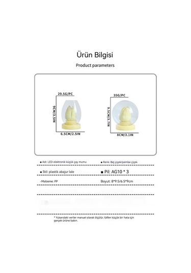 Metabagua La Go Go Gantdidiboy Led Lale Ortam Gece Lambası Başucu Uyku Lambası L9ozv0 Renkli