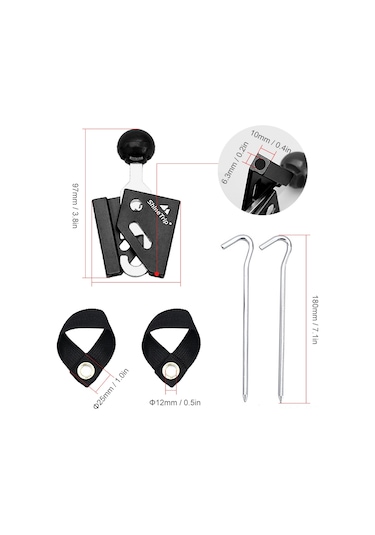 Reedark dayanıklı Alüminyum Çadır Direk Ucu Kapağı - Delinmeye Karşı Koruma, Kampçılık İçin Siyah