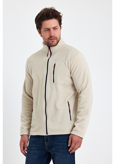 Monox Erkek Outdoor Fermuarlı Polar Ceket 001 Bej