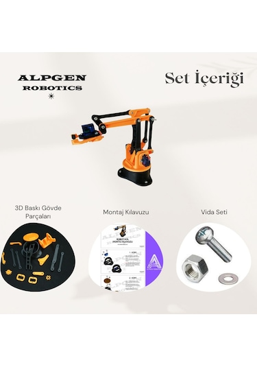 Arduino 3 Eksen Robot Kol 3d Parça Seti Elektronik Hariç Güncel Sg90 İle Uyumlu