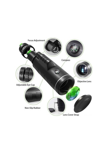 Wezone 40x60 Bak-4 Prisma Fmc Lens Monoküler Teleskop, Düşük Işık Gece Görüşü, Akıllı Telefon Tutucu Ve Alüminyum Tripod İle Dış Mekan Fotoğrafçılığı