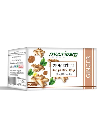 Multidem Zencefilli Karışık Bitki Çayı 40 G