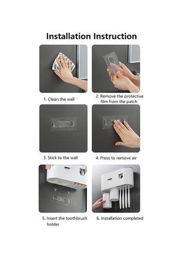 Dancemonkey Mengni Banyo Duvara Monte Diş Fırçası Tutucu - Gri Model, Pratik Ve Şık Tasarım Gri