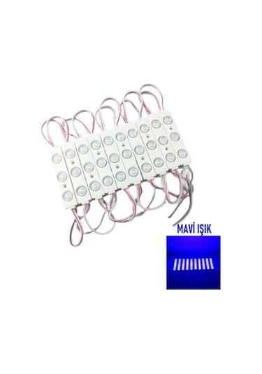 Şanled 3 Ledli Parmak Led Modül 1.5w 2835 Smd Mercekli Mavi 10 Lu