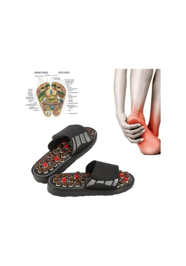 Sağlık Akupunktur Refleksoloji Shiatsu Bahar Döner 3d Ayak Masaj Terlik Omurga Sandal Vücut Detoks Ayak Masaj Ayakkabı Ayak Bakım Aracı Lk22ar Siyah