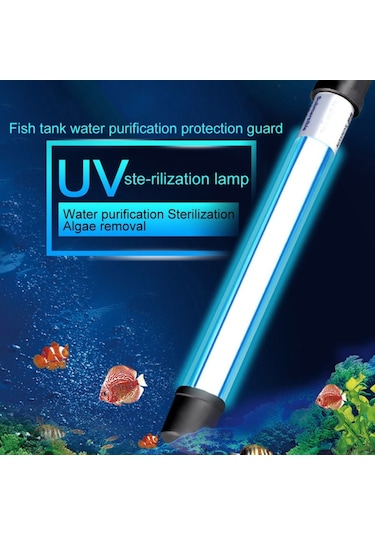 220v 7w Uv Ultraviyole Yosun Dezenfeksiyon Balık Tankı Lambası, Ab Tak