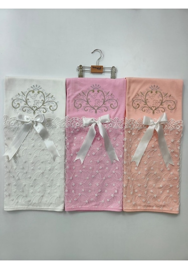 Pembe Kız Bebek Battaniyesi %100 Pamuklu Şık Dantelli Nakışlı Doğal Organik Uyku Örtüsü Yenidoğan Pembe