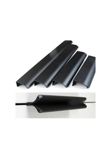 Pazly Altın Yatak Odası Kapısı Kolu, 400mm, Alüminyum, Modern, Gizli Donanım, Siyah Ve Altın Renk Altın