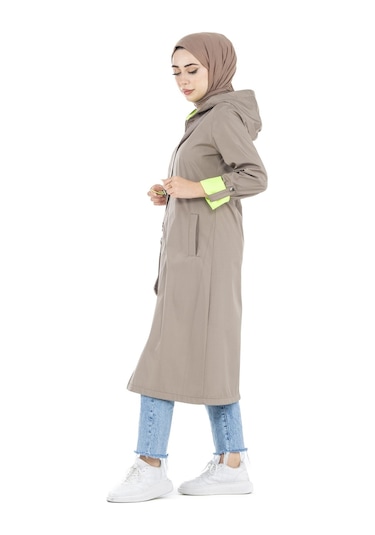 Sevitli Neon Trençkot-vizon-2450-vizon Vizon