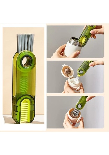 3 Fonksiyonlu Çok Amaçlı Temizlik Fırçası Mutfak Banyo Araç Klavye Pencere Oluk Temizlik Fırçası