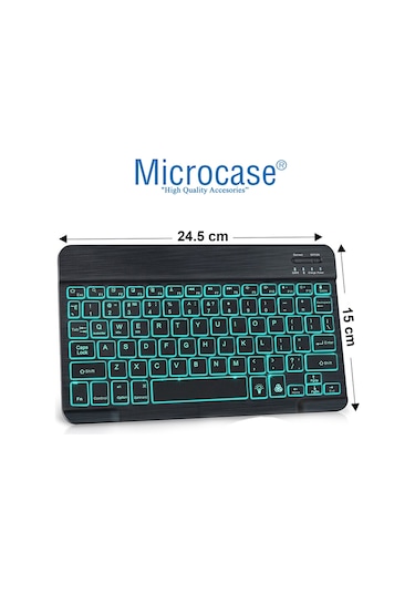 Rgb Işıklı Bluetooth Tablet Klavye Şarjlı Kablosuz - Al2670 Siyah