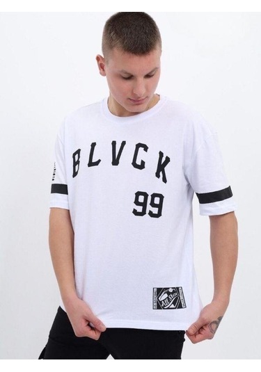 Çocuk Harf Baskılı Tshirt-14613 Beyaz