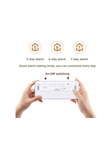 Ulzyvf Çift Alarmlı Led Dijital Saat - Sıcaklık/nem Göstergeli, Parlaklık Ayarlı, 12/24h Format, Şekerleme Fonksiyonlu, Küçük Boyutlu