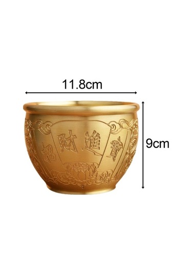 Opulentliving Suntek Hazine Kavanozu, Pirinç Sanat Heykel, 11.8cmx9cm, Ofis-ev Dekorasyonu, Hediyelik 11.8cmx9cm