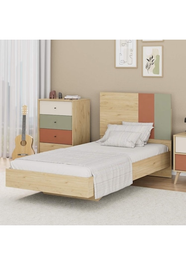 Adore Mobilya Terra Tek Kişilik Karyola-florida Meşe/Karışık Renk 107 x 110 x 205 CM