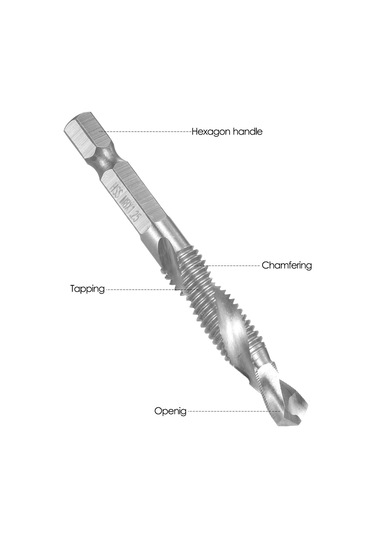 Fosenze 7'li Hss İvme Tala Ve Tap Seti - 1/4" Altıgen Saplı, Gümüş Renkli, M3-m12 Boyutları, Yumuşak Metal-ıçin Uygun