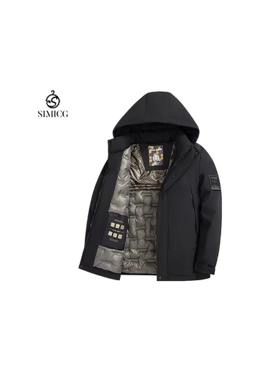 Yeni Açık Hava Rüzgar Geçirmez Ve Kalınlaştırılmış Erkek Pamuklu Ceket Siyah