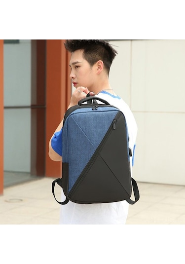 Jeemson Üçlü Set İş Seyahat Sırt Çantası, Usb Şarjlı Oxford Kumaş, Çok Bölmeli Büyük Kapasite, İş/okul/seyahat İçin Mavi MAvi