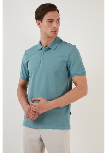 Buratti Pamuklu Regular Fit Düğmeli Erkek Polo Yaka T Shirt 5902127 Mavi