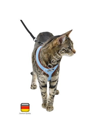 Kedi Göğüs Tasması Mavi [120 CM] Kayışlı