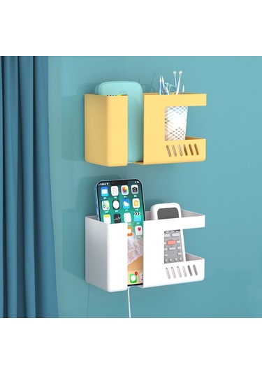 Duvara Monte Telefon Tutucu Ve Veri Kablosu Yuvası B Çok Renkli