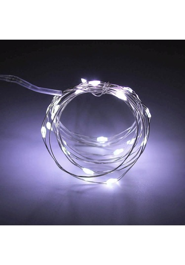 Beyaz 1m 2m 3m 5m Led Dize İşıklar Gümüş Tel Peri 10-50 Leds Çelenk Ev Noel Ağacı Düğün Parti Dekorasyon 1m 10leds Beyaz