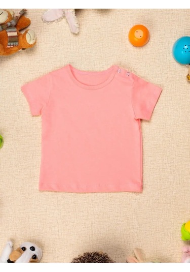 Chic Panda Çocuklar İçin Düğmeli, Günlük Temel Tişört Seti. 115429131 Leylak