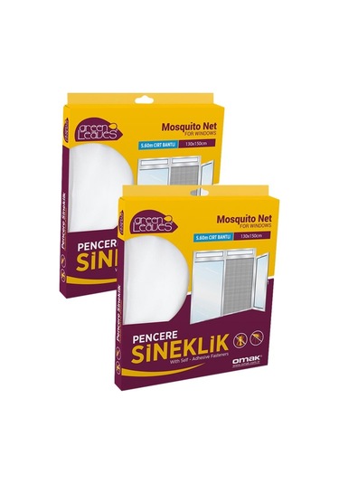 Omak 3 Lü Paket Mıknatıslı Kapı Sinekliği Tülü 2 Adet Pencere Sin (540150046)