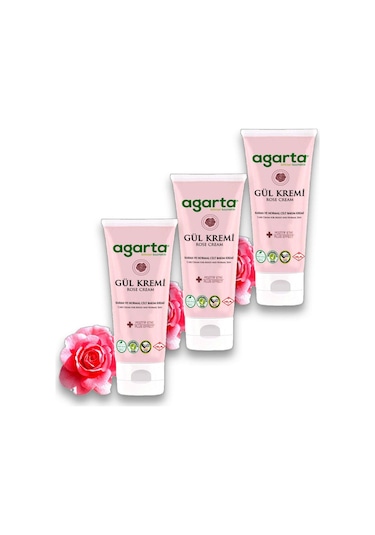 Agarta Doğal Cilt Nemlendirici Gül Kremi 3 x 75 ML